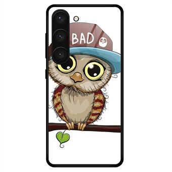 For Samsung Galaxy S23+ Stylish Pattern Printing TPU+PC+Tempered Glass Anti-Scratch Case Cellphone Protective Back Cover