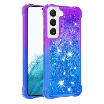 YB Quicksand Series-3 For Samsung Galaxy S23+ Gradient Quicksand Liquid Flowing Sparkle Shell Anti-scratch TPU Back Cover