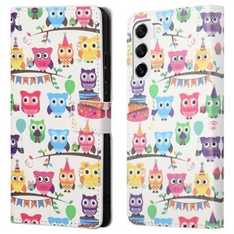 For Samsung Galaxy S23+ Full Protection Phone Case Pattern Printing PU Leather Folio Flip Wallet Cover with Stand