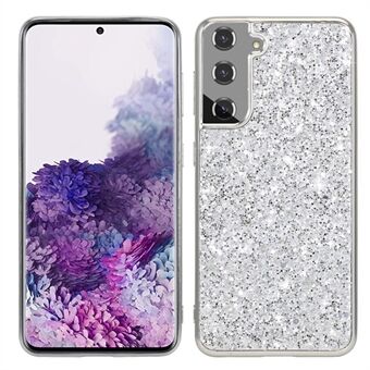 For Samsung Galaxy S23+ Shock Absorbing Shiny Glitter Sequins Phone Case Electroplating TPU Frame Hard PC Back Cover