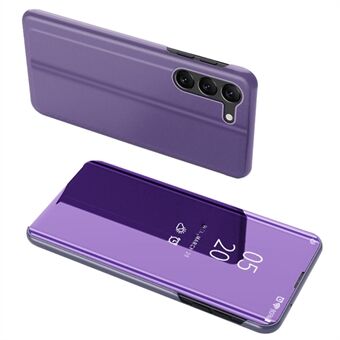 For Samsung Galaxy S23+ View Window PU Leather Case Stand Feature Mirror Electroplating Phone Cover Protector