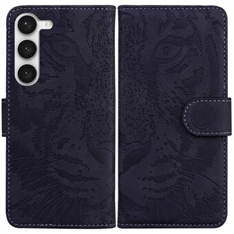 For Samsung Galaxy S23+ Anti-scratch PU Leather Smartphone Cover Stand Imprinting Tiger Pattern Magnetic Clasp Phone Wallet Case