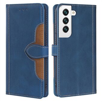 For Samsung Galaxy S23+ Skin-touch Feeling Stand Wallet Phone Case PU Leather Straw Hat Design Magnetic Clasp Cover