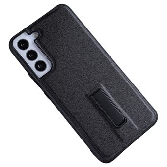 For Samsung Galaxy S23+ Fall Proof PU Leather Coated TPU Phone Case Hidden PC Kickstand Back Protective Cover