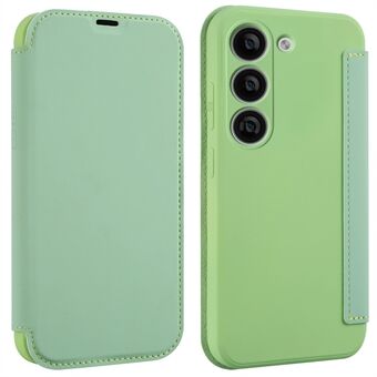 For Samsung Galaxy S23+ Anti-drop Card Holder Kickstand Liquid Silicone Protective Case Skin-touch Phone Cover