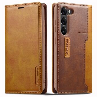 LC.IMEEKE LC-001 Series for Samsung Galaxy S23+ Color Splicing Phone Case Stand Anti-scratch Flip Leather Wallet Cover