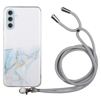 Phone Case for Samsung Galaxy S23+, Marble Pattern Embossing TPU Protector Cellphone Shell with Lanyard