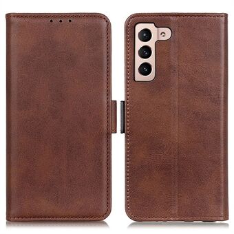 For Samsung Galaxy S23+ Cowhide Texture Phone Protection Cover Magnetic Wallet Foldable Stand PU Leather Case