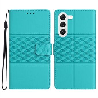 For Samsung Galaxy S23+ Skin Touch Feeling Retro PU Leather Phone Case Stand Wallet Anti-drop Flip Phone Cover with Strap