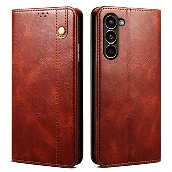 Phone Wallet Case For Samsung Galaxy S23+ Waxy Crazy Horse Texture PU Leather Stand Magnetic Absorption Cell Phone Cover