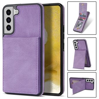 Back Cover for Samsung Galaxy S23+, Kickstand Design Fall Protection Solid Color Phone Case RFID Blocking Multiple Card Slots Vertical Flip PU Leather Coated TPU Shell