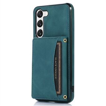 For Samsung Galaxy S23+ PU Leather Coated TPU Case Tri-fold Wallet Kickstand Protective Phone Cover