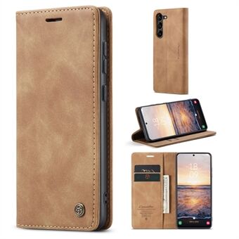 CASEME 013 Series For Samsung Galaxy S23+ Stand Function PU Leather Wallet Case Full Protection Magnetic Auto-absorbed Phone Case