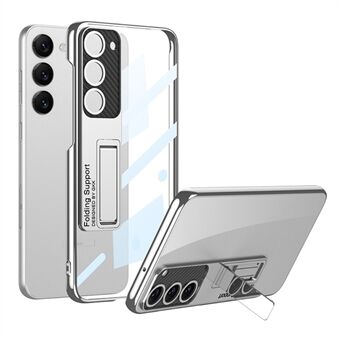 GKK Phantom Bracket Series for Samsung Galaxy S23+ Electroplating Clear Hard PC Phone Case Kickstand Cover