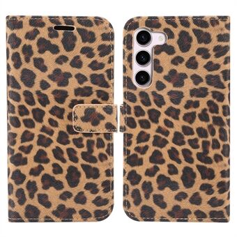 For Samsung Galaxy S23+ Stand Wallet PU Leather Phone Case Leopard Pattern Flip Phone Cover