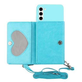 For Samsung Galaxy S23+ Phone Case Soft TPU + PU Leather Wallet Stand Cover with Shoulder Strap