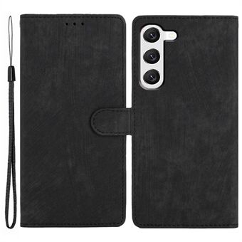 For Samsung Galaxy S23+ Leather Wallet Shell Solid Color Skin-touch Folding Stand Phone Case