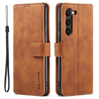 DG.MING For Samsung Galaxy S23+ Retro PU Leather Wallet Cover Full Protection Phone Case with Stand