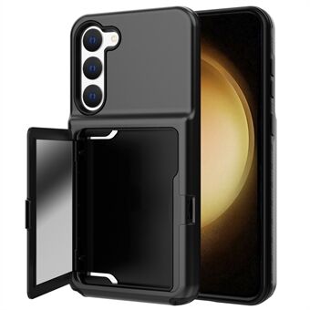 For Samsung Galaxy S23+ Cardcase Series Mirror Function Phone Case Kickstand Card Holder Thickened Phone Cover