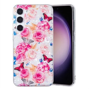 For Samsung Galaxy S23+ Soft TPU Phone Case Shell Pattern Marble Flower IMD Cover