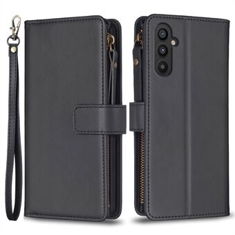 BF Style-19 Leather Case for Samsung Galaxy S23+ Zipper Pocket Full Protection Wallet Stand Phone Cover