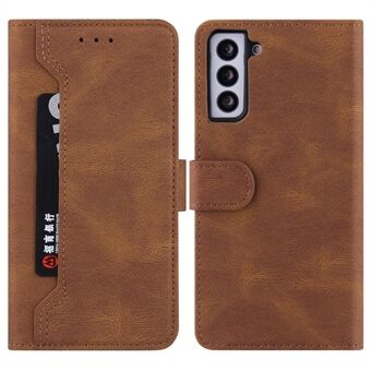 Stitching Wallet Phone Cover for Samsung Galaxy S23+ PU Leather Outer Card Holder Phone Stand Case