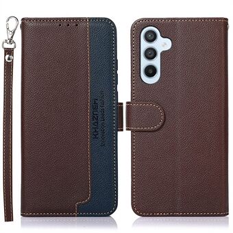 KHAZNEH Phone Case For Samsung Galaxy A54 5G, Litchi Texture Stand Wallet RFID Blocking PU Leather Protective Cell Phone Cover