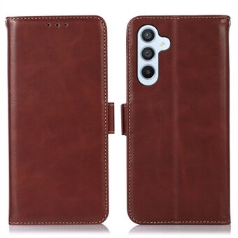 For Samsung Galaxy A54 5G RFID Blocking Genuine Cowhide Leather Case Crazy Horse Texture Wallet Stand Magnetic Phone Cover