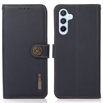 KHAZNEH For Samsung Galaxy A54 5G RFID Blocking Genuine Leather Shockproof Phone Case with Viewing Stand Wallet