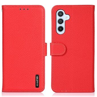 KHAZNEH For Samsung Galaxy A54 5G Litchi Texture Genuine Leather Stand Protective Phone Cover Folio Flip Wallet Case