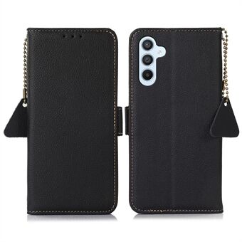 TJ Series For Samsung Galaxy A54 5G Genuine Leather RFID Blocking Phone Case Wallet Stand Folio Flip