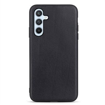 For Samsung Galaxy A54 5G Textured Genuine Leather Coated TPU Case Drop Protection Protective Phone Cover