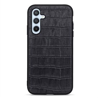 For Samsung Galaxy A54 5G Crocodile Texture Anti-Scratch Case Genuine Leather Coated PC + TPU Shockproof Protective Phone Cover