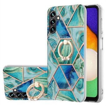 TPU Case for Samsung Galaxy A54 5G, YB IMD Series-7 Electroplating Splicing Marble Pattern IMD Phone Cover with Ring Kickstand