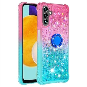 TPU Phone Case For Samsung Galaxy A54 5G YB Quicksand Series-8 Drop Resistant Gradient Color Quicksand Back Cover with Ring Kickstand