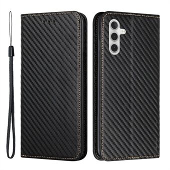 For Samsung Galaxy A54 5G Carbon Fiber Texture PU Leather Flip Wallet Case Magnetic Auto Closing Drop-proof Phone Cover Stand