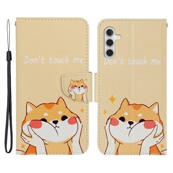 For Samsung Galaxy A54 5G Cross Texture PU Leather Wallet Case Magnetic Closure Pattern Printing Flip Stand Phone Cover with Strap