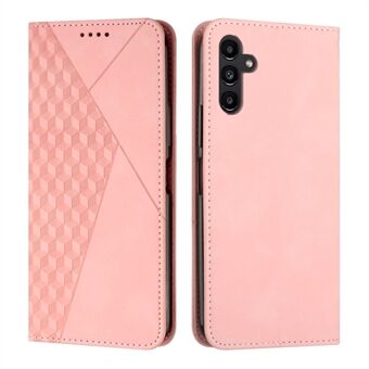 For Samsung Galaxy A54 5G Skin-touch Feeling Imprinted Rhombus Pattern PU Leather Flip Wallet Case Stand Magnetic Phone Cover