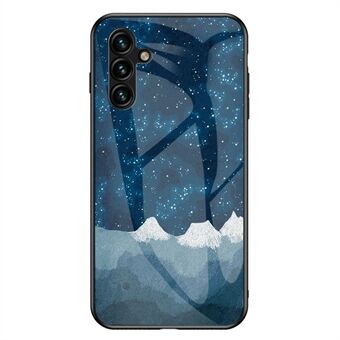 For Samsung Galaxy A54 5G Starry Sky Pattern Printing Shockproof Phone Case Tempered Glass+Hard PC+Soft TPU Protective Cover