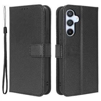 For Samsung Galaxy A54 5G Magnetic Clasp Protective Phone Cover Diamond Texture PU Leather Anti-drop Phone Case with Foldable Stand Wallet