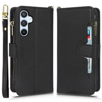 For Samsung Galaxy A54 5G Wallet Zipper Pocket Phone Case Drop Protection Phone Cover with Strap