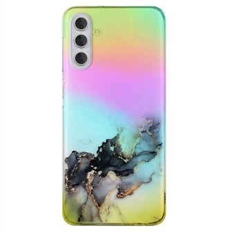 For Samsung Galaxy A54 5G Marble Pattern Colorful Laser Embossed Cover Anti-scratch Soft TPU Phone Case