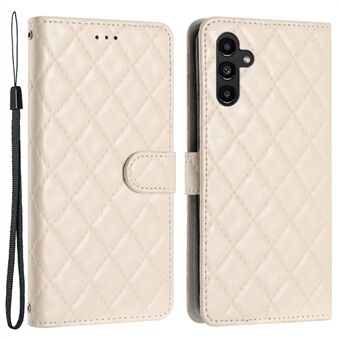 For Samsung Galaxy A54 5G Phone Case Stitching Line Rhombus PU Leather Wallet Stand Phone Cover with Strap