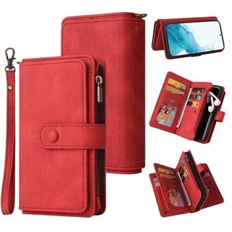 For Samsung Galaxy A54 5G Multiple Card Slots Phone Cover KT Multi-Functional Series-2 Zipper Pocket PU Leather Case