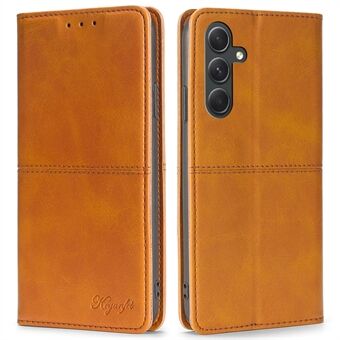 For Samsung Galaxy A54 5G Card Holder PU Leather Phone Cover Cowhide Texture Stand Phone Case