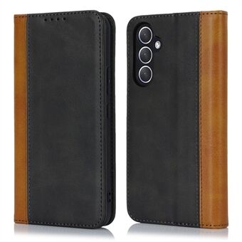 For Samsung Galaxy A54 5G PU Leather Phone Case Stand Bi-color Splicing Magnetic Flip Wallet Cover