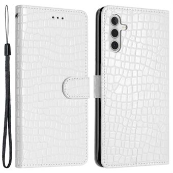 For Samsung Galaxy A54 5G Crocodile Texture Stand Leather Cover Anti-drop Phone Wallet Case with Hand Strap