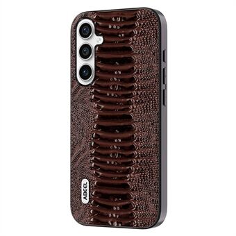 ABEEL For Samsung Galaxy A54 5G Crocodile Texture Case Cover Genuine Cow Leather Coated PC+TPU Protective Phone Shell