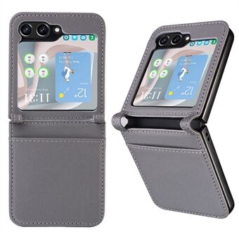 For Samsung Galaxy Z Flip5 5G Litchi Texture One-piece Phone Case PU Leather + PC Card Slot Cover