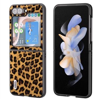 ABEEL For Samsung Galaxy Z Flip5 5G Leopard Pattern Phone Case PU Leather + PC Back Shell